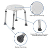300 Lb. Capacity, Adjustable White Bath, Shower Stool - Flash Furniture