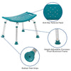 300 Lb. Capacity, Adjustable Teal Bath, Shower Chair with Non-slip Feet - Flash Furniture