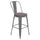 30'' High Silver Gray Metal Indoor-Barstool with Gray Poly Resin Wood Seat - Flash Furniture