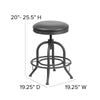 24'' Counter Height Stool with Swivel Lift Black LeatherSoft Seat - Flash Furniture