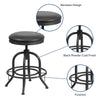 24'' Counter Height Stool with Swivel Lift Black LeatherSoft Seat - Flash Furniture