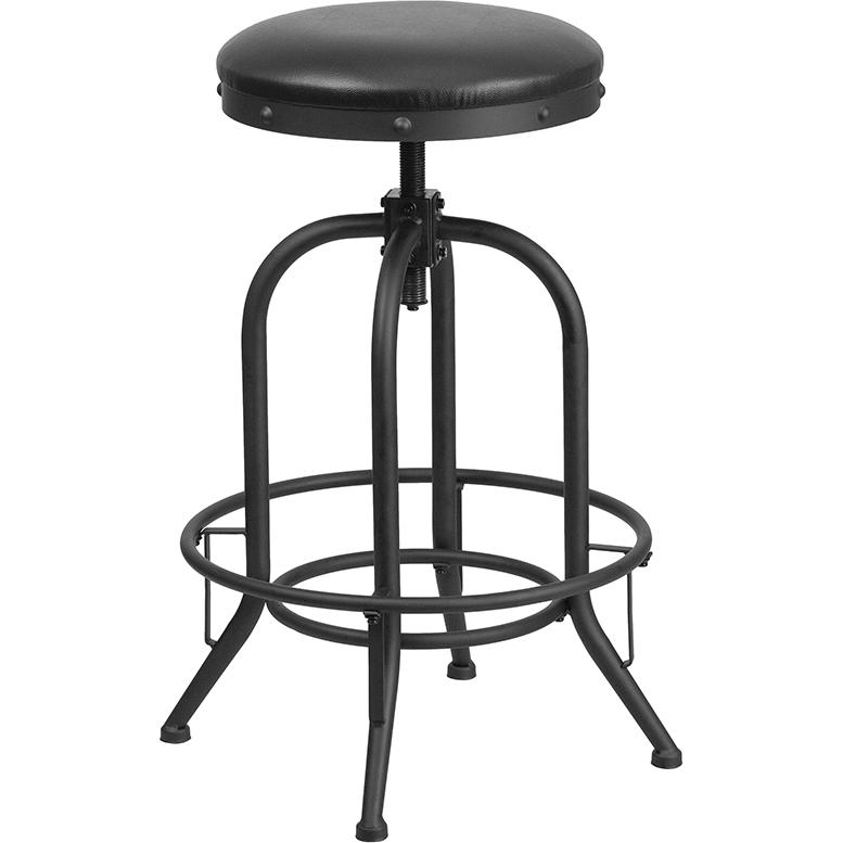30'' Barstool with Swivel Lift Black LeatherSoft Seat - Flash Furniture