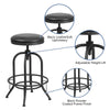 30'' Barstool with Swivel Lift Black LeatherSoft Seat - Flash Furniture