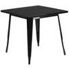 Commercial Grade 31.5'' Square Black Metal Indoor-Outdoor Table - Flash Furniture