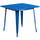 Commercial Grade 31.5'' Square Blue Metal Indoor-Outdoor Table - Flash Furniture