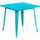 Commercial Grade 31.5'' Square Crystal Teal-Blue Metal Indoor-Outdoor Table - Flash Furniture
