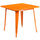 Commercial Grade 31.5'' Square Orange Metal Indoor-Outdoor Table - Flash Furniture