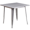 Commercial Grade 31.5'' Square Silver Metal Indoor-Outdoor Table - Flash Furniture