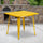Commercial Grade 31.5'' Square Yellow Metal Indoor-Outdoor Table - Flash Furniture