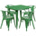 31.5'' Square Green Metal Indoor-Outdoor Table Set with 4 Arm Chairs - Flash Furniture
