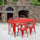 31.5'' x 63'' Rectangular Red Metal Indoor-Outdoor Table Set with 4 Stack Chairs - Flash Furniture