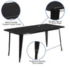 Commercial Grade 31.5'' x 63'' Rectangular Black Metal Indoor-Outdoor Table - Flash Furniture