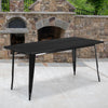 Commercial Grade 31.5'' x 63'' Rectangular Black Metal Indoor-Outdoor Table - Flash Furniture