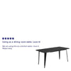 Commercial Grade 31.5'' x 63'' Rectangular Black Metal Indoor-Outdoor Table - Flash Furniture