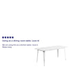 Commercial Grade 31.5'' x 63'' Rectangular White Metal Indoor-Outdoor Table - Flash Furniture