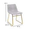 18 in Mid-Back Sled Base Dining Chair in Light Gray with Gold Frame, Set of 2 - Flash Furniture