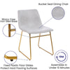 18 in Mid-Back Sled Base Dining Chair in Light Gray with Gold Frame, Set of 2 - Flash Furniture