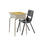 Desk with Open Front Metal Book Box, Maple Desktop, Black Stack Chair - Flash Furniture