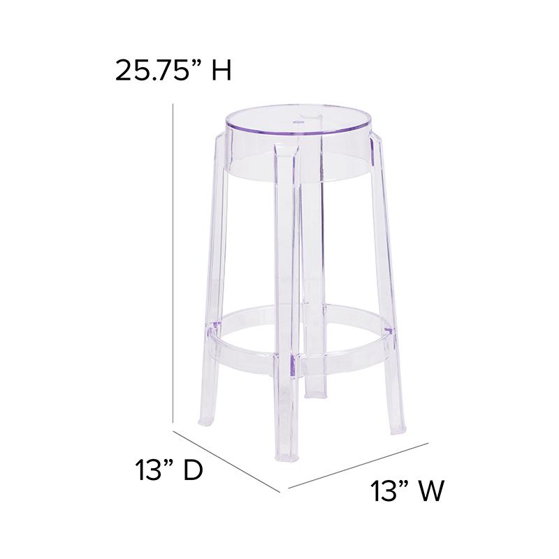 25.75'' High Transparent Counter Height Stool - Flash Furniture