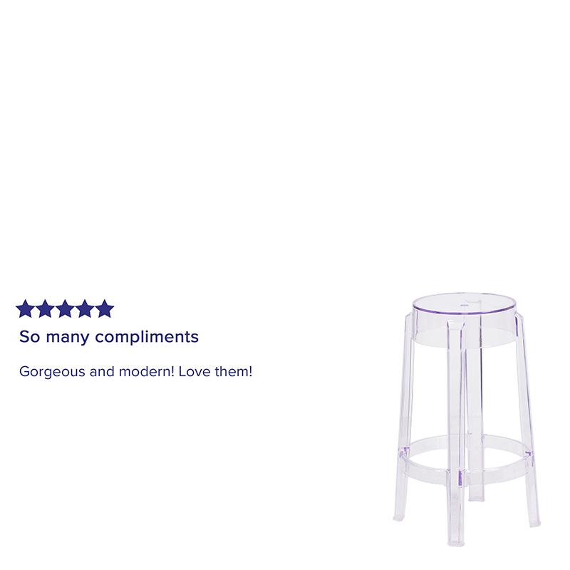 25.75'' High Transparent Counter Height Stool - Flash Furniture