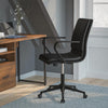 Mid-Back Designer Executive Office Chair with Black Base and Arms, Black - Flash Furniture