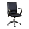 Mid-Back Executive Office Chair with Brushed Chrome Base and Arms, Black - Flash Furniture