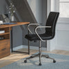 Mid-Back Executive Office Chair with Brushed Chrome Base and Arms, Black - Flash Furniture