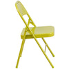 HERCULES COLORBURST Series Twisted Citron Triple Braced & Double Hinged Metal Folding Chair - Flash Furniture