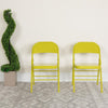 HERCULES COLORBURST Series Twisted Citron Triple Braced & Double Hinged Metal Folding Chair - Flash Furniture
