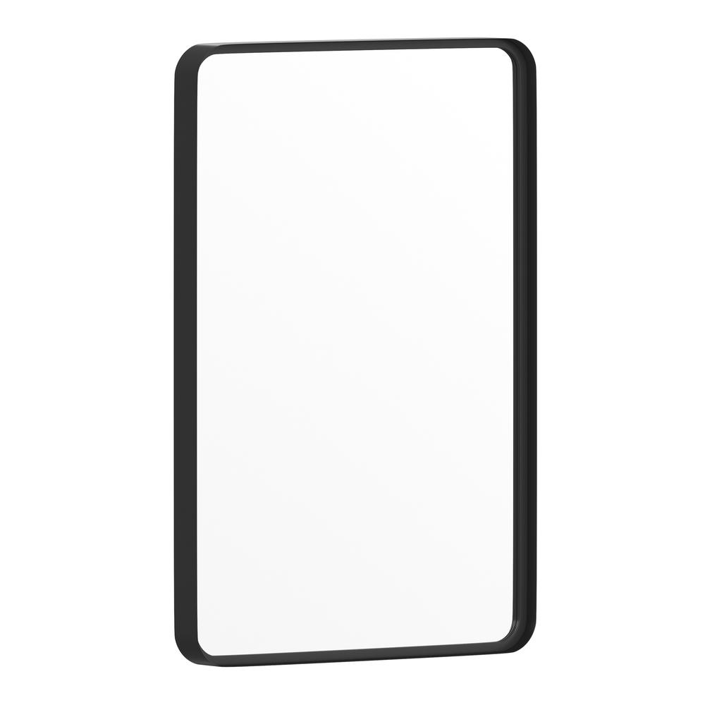 20'' x 30'' Decorative Wall Mirror - Rounded Corners, Matte Black - Flash Furniture