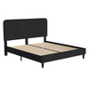 Charcoal King Fabric Upholstered Platform Bed - Headboard with Rounded Edges - Flash Furniture