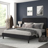 Charcoal King Fabric Upholstered Platform Bed - Headboard with Rounded Edges - Flash Furniture