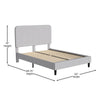 Light Grey Queen Fabric Upholstered Platform Bed - Headboard with Rounded Edges - Flash Furniture