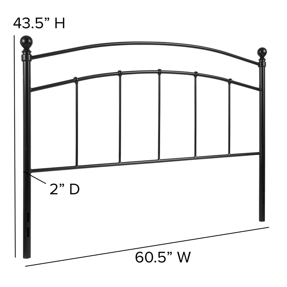 Woodstock Decorative Black Metal Queen Size Headboard - Flash Furniture