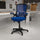 High Back Blue Mesh Swivel Office Chair with Black Frame and Flip-up Arms - Flash Furniture
