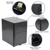 3-Drawer Mobile Locking Filing Cabinet with Anti-Tilt Mechanism, Black - Flash Furniture