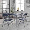5 Piece Navy Folding Card Table and Chair Set - Flash Furniture