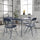 5 Piece Navy Folding Card Table and Chair Set - Flash Furniture