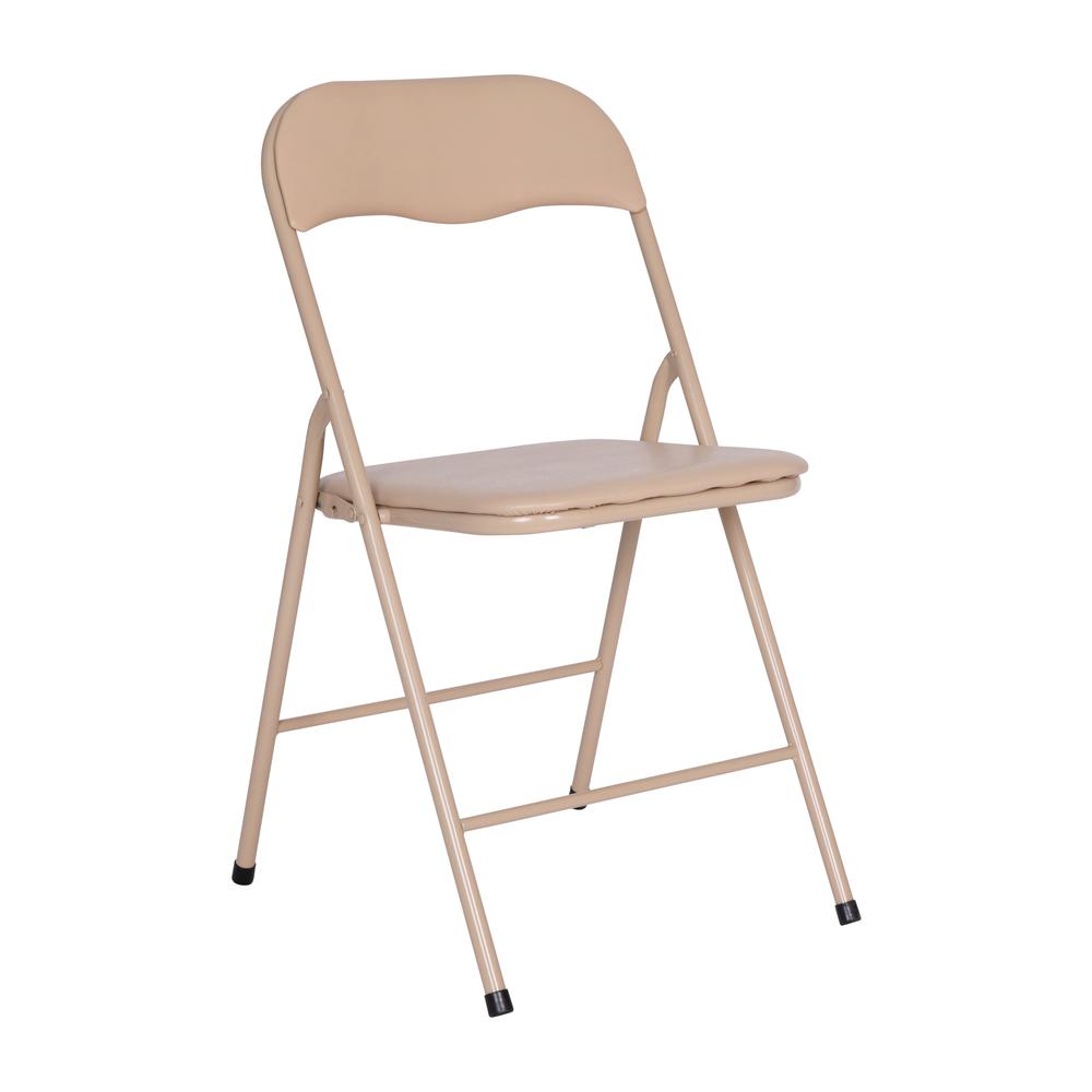 5 Piece Tan Folding Card Table and Chair Set - Flash Furniture