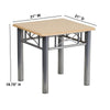 Natural Laminate End Table with Silver Steel Frame - Flash Furniture