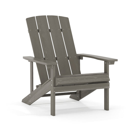 Commercial All-Weather Poly Resin Wood Adirondack Chair in Gray - Flash Furniture