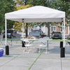 Tent Set-10'x10' Wheeled White Canopy Tent, 6-Foot Table, 4 White Folding Chairs - Flash Furniture