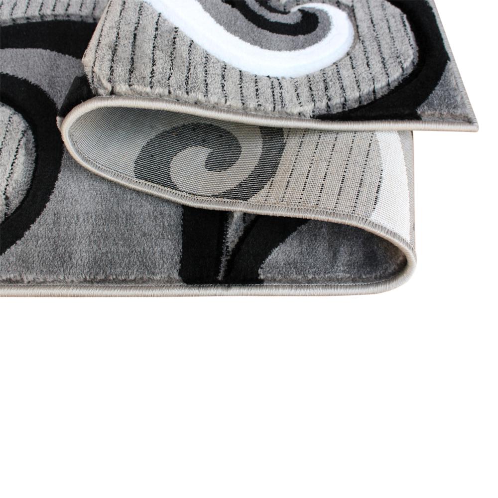 2' x 7' Gray Abstract Area Rug - Olefin Rug - Hallway, Entryway, or Bedroom - Flash Furniture