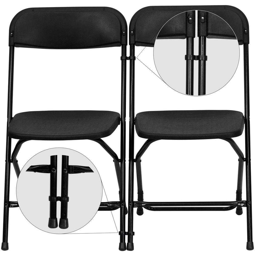 Black Plastic Ganging Clips - Set of 2 - Flash Furniture