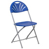 HERCULES Series 650 lb. Capacity Blue Plastic Fan Back Folding Chair - Flash Furniture