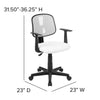 Mid-Back White Mesh Swivel Task Office Chair with Pivot Back and Arms - Flash Furniture