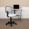 Mid-Back White Mesh Swivel Task Office Chair with Pivot Back and Arms - Flash Furniture