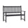 Patio Acacia Wood Bench, 2-Person Slatted Seat Loveseat, Black - Flash Furniture