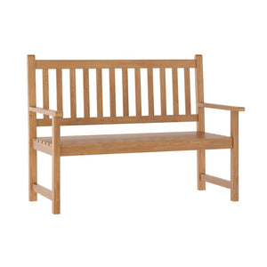 Patio Acacia Wood Bench, 2-Person Slatted Seat Loveseat , Brown - Flash Furniture