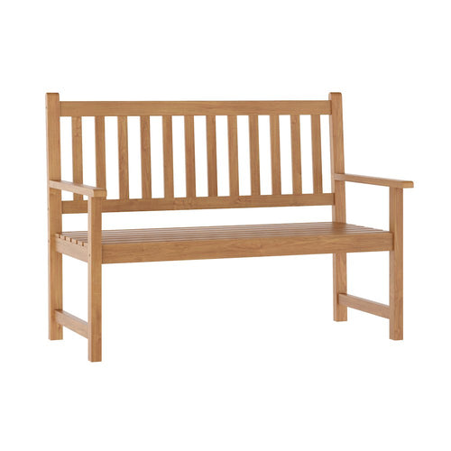 Patio Acacia Wood Bench, 2-Person Slatted Seat Loveseat , Brown - Flash Furniture